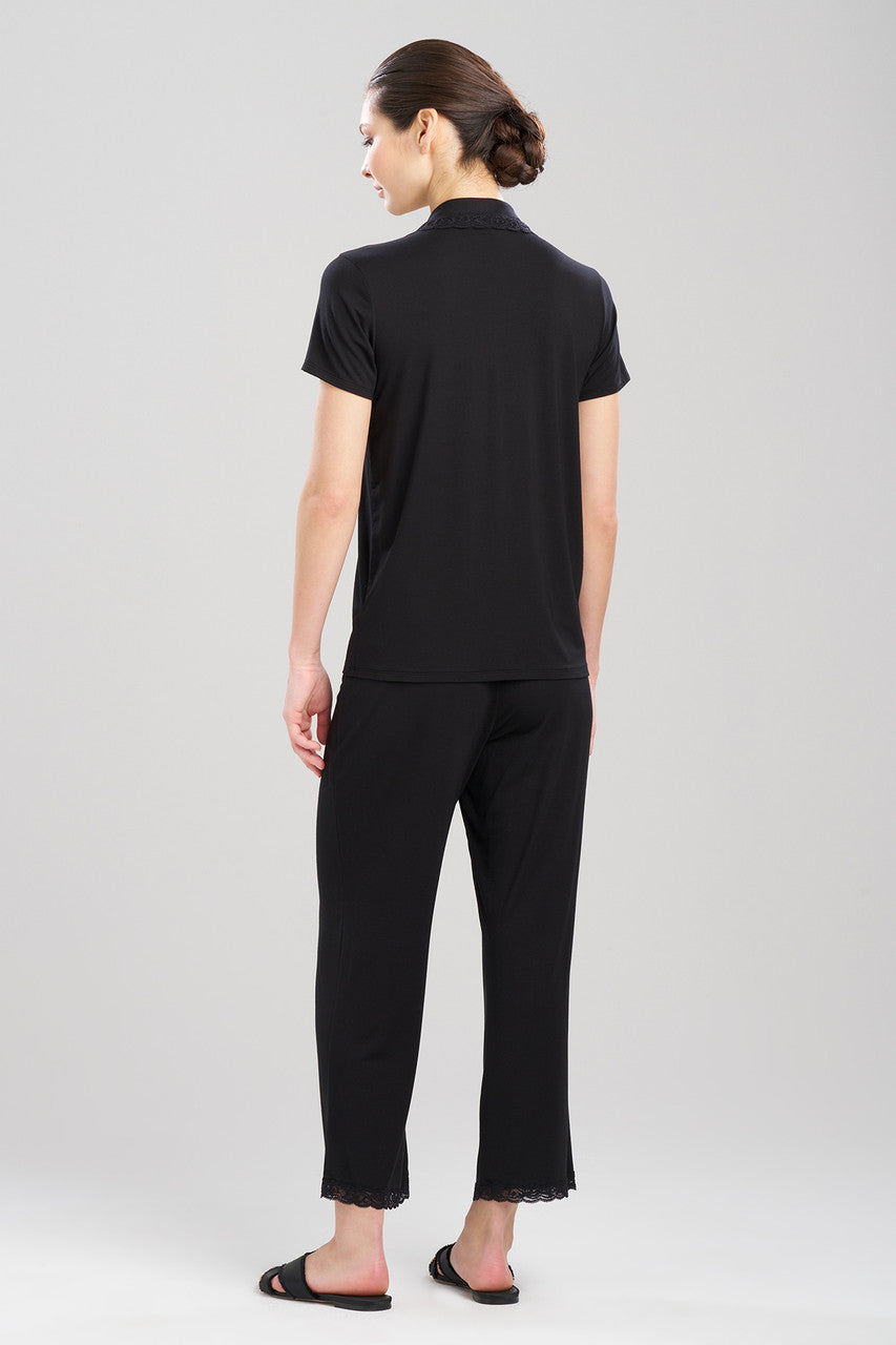 Natori Buy Feathers Essentials Lenzing™ Ecovero™ Viscose Lace Applique Trim PJ in Black Online