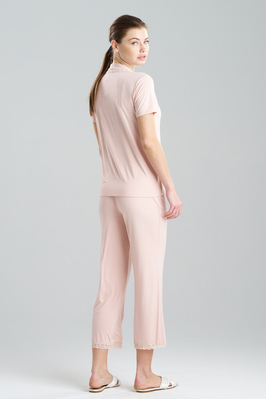 Natori Buy Feathers Essentials Lenzing™ Ecovero™ Viscose Lace Applique Trim PJ in Cameo Rose Online