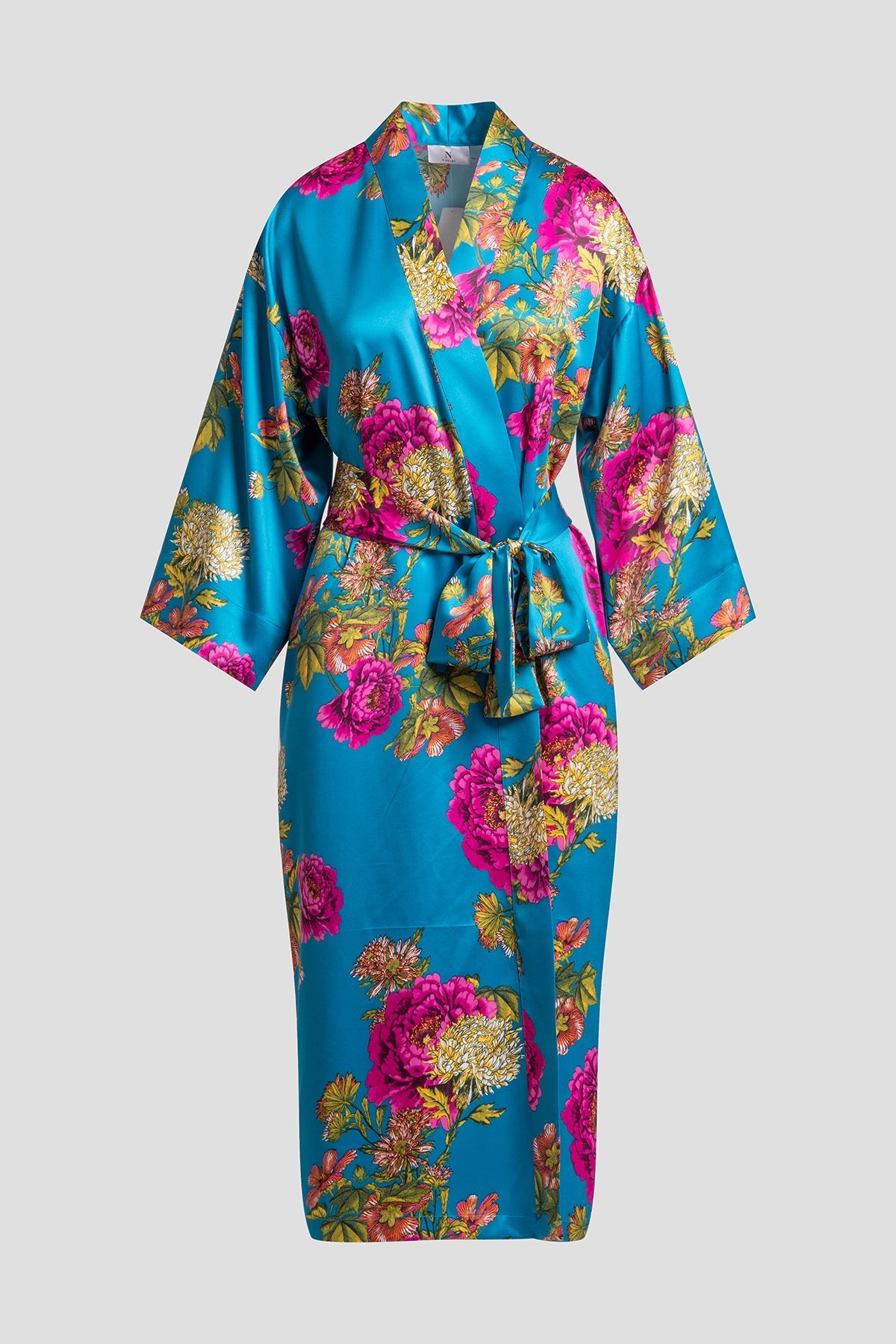 Natori Crysanthe Printed Satin Robe