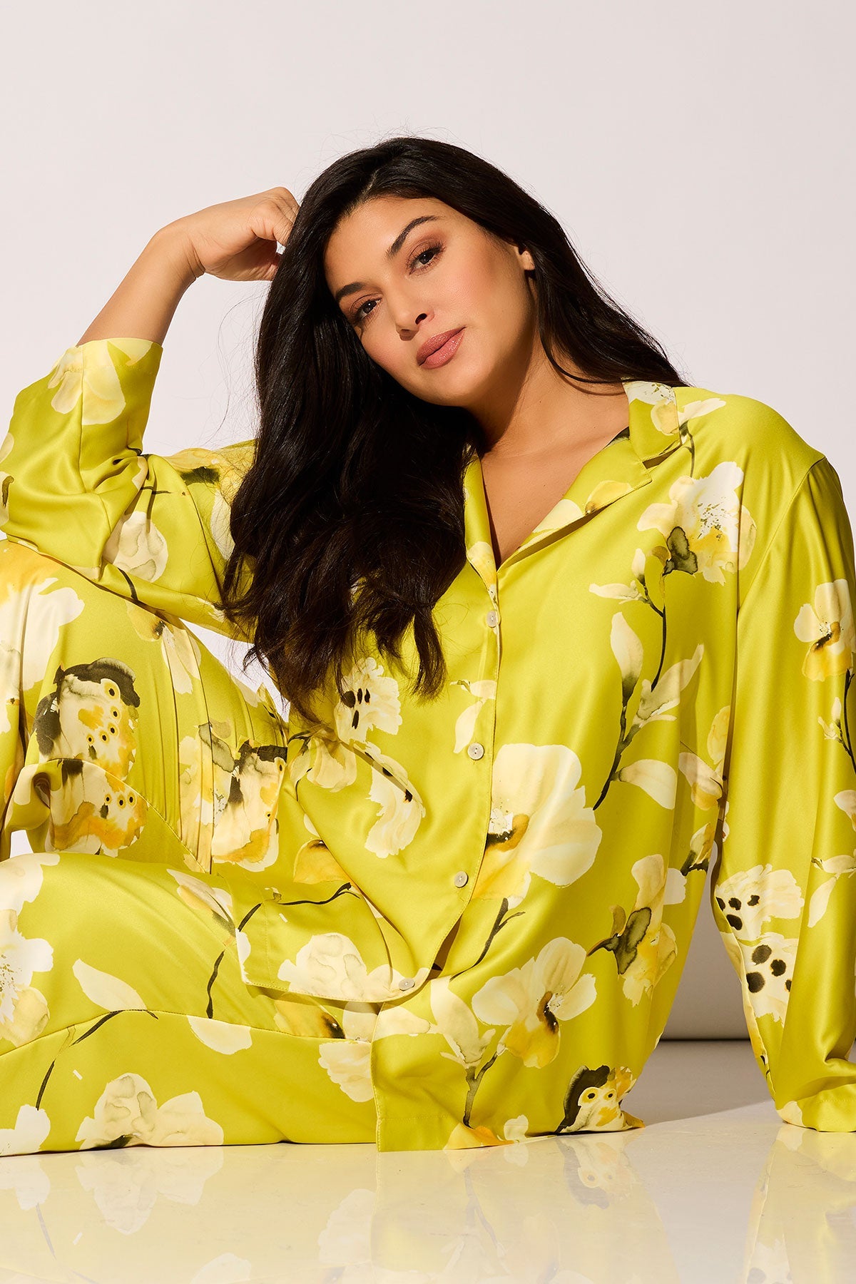 Natori Aurelia Charmeuse Notch PJ Set
