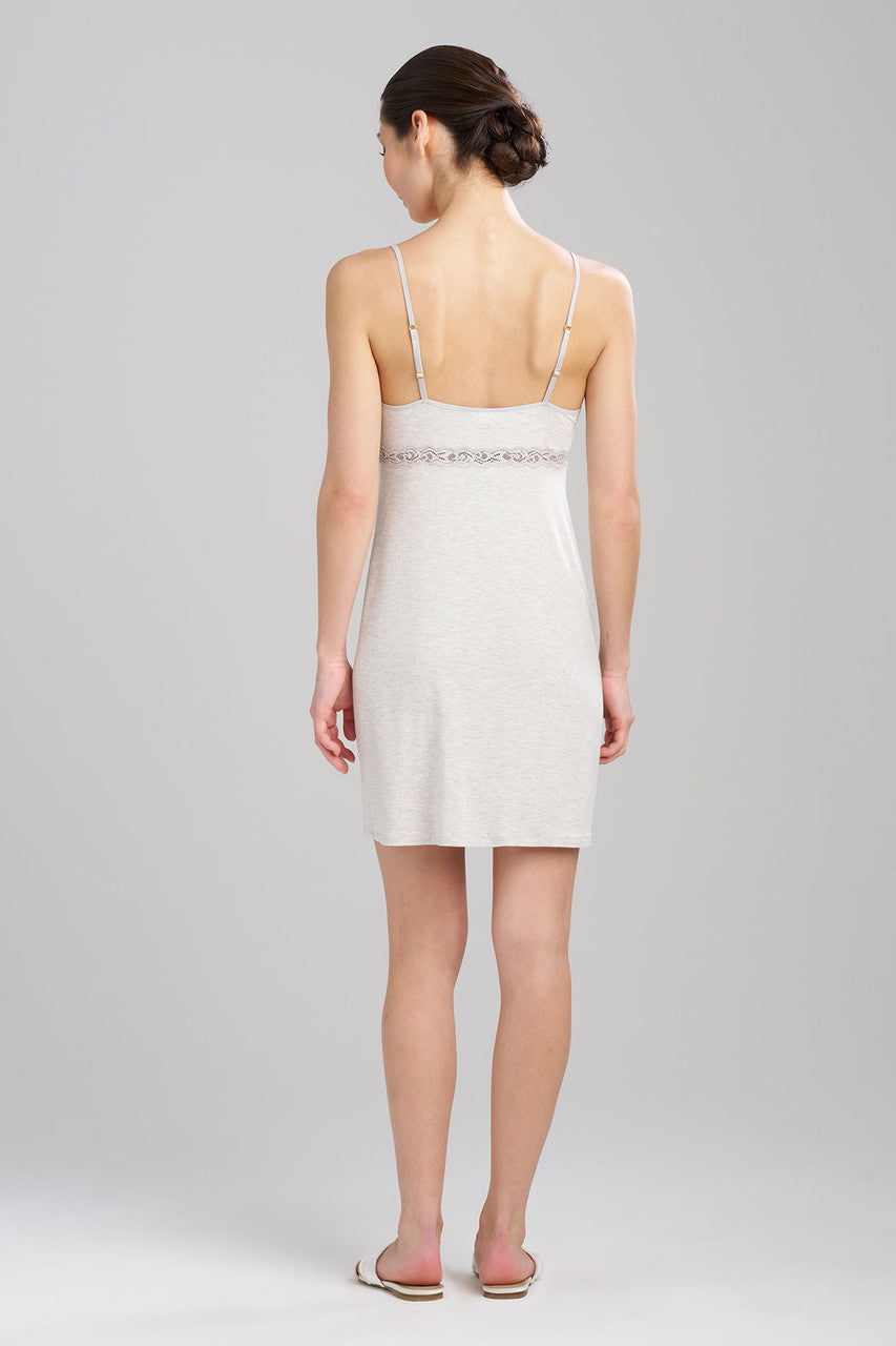 Natori Buy Feathers Essentials Lenzing™ Ecovero™ Viscose Lace Applique Chemise in Heather Pebblestone Online