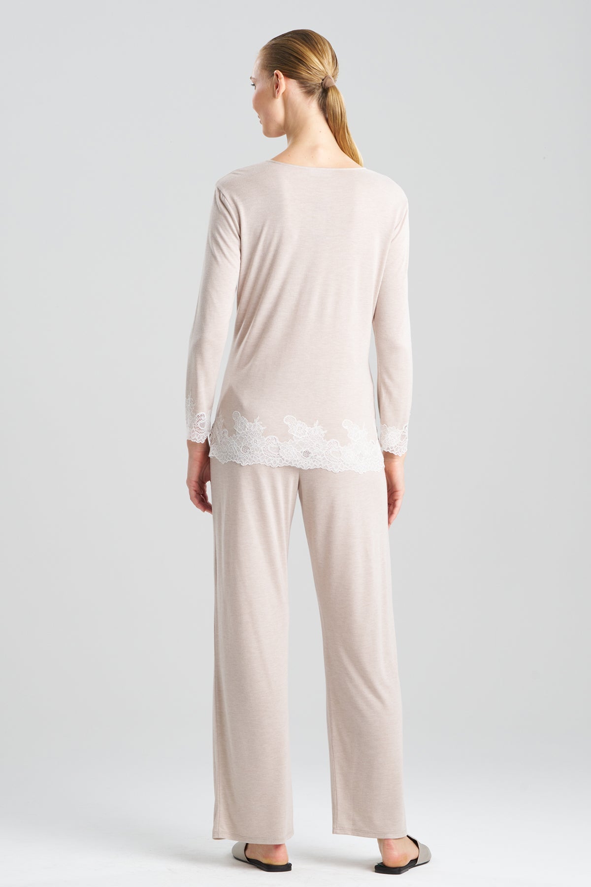 Natori Buy Luxe Shangri-La TENCEL™ Long Sleeve PJ in Heather Cashmere Online