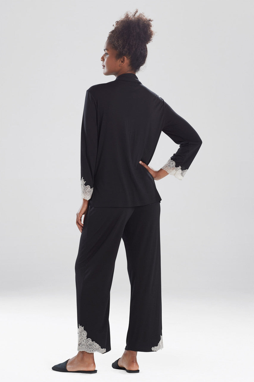 Natori Buy Luxe Shangri-La TENCEL™ Long Sleeve Notch PJ in Black Online