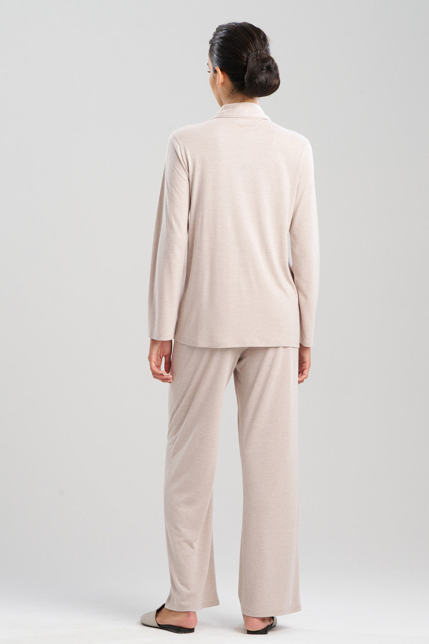 Natori Buy Shangri-La Embroidered Notch PJ in Heather Cashmere Online