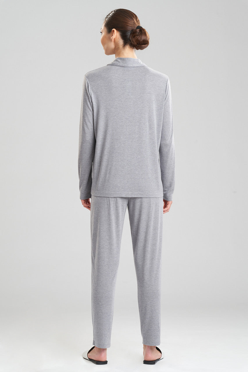 Natori Buy Shangri-La TENCEL™ Long Sleeve Notch PJ in Heather Grey Online