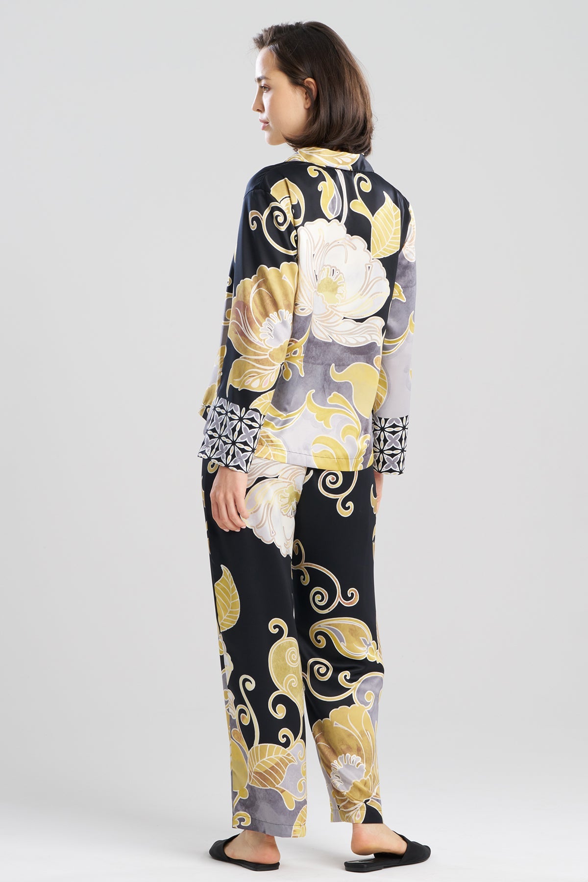 Natori Deco Printed Charmeuse Notch PJ