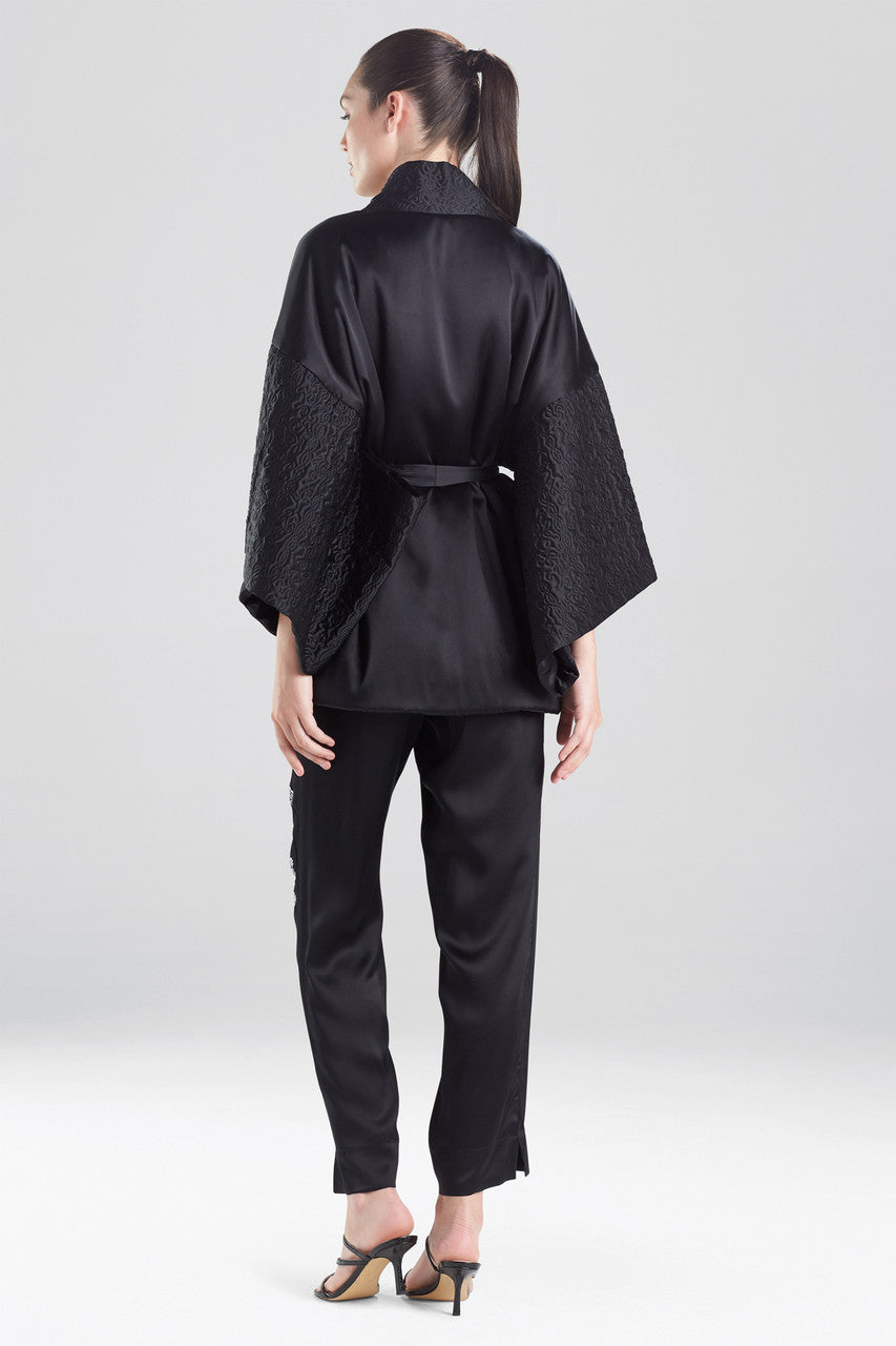 Natori Buy Chinoiserie Embroidery Silk Wrap in Black Online
