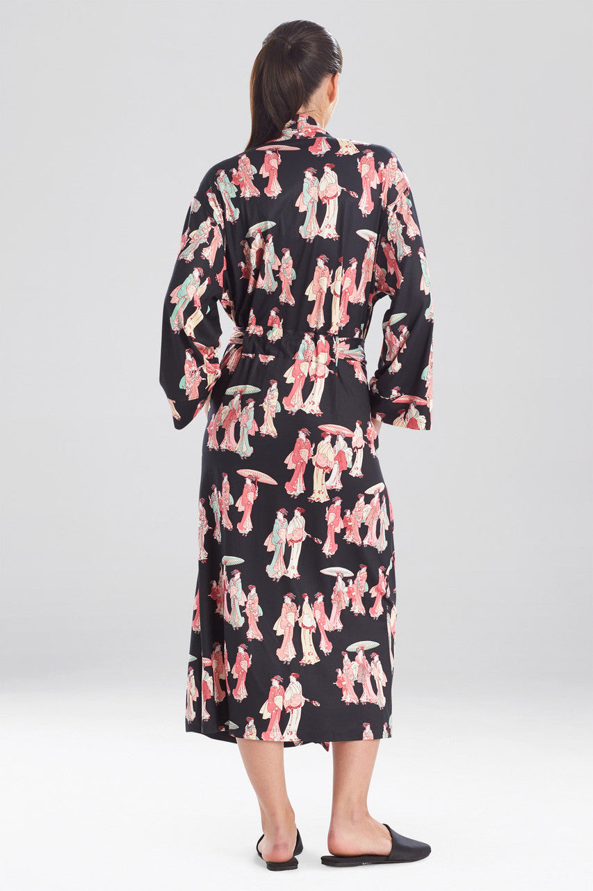 Natori Buy Geisha Cozy Knit Robe in Black Multi Online