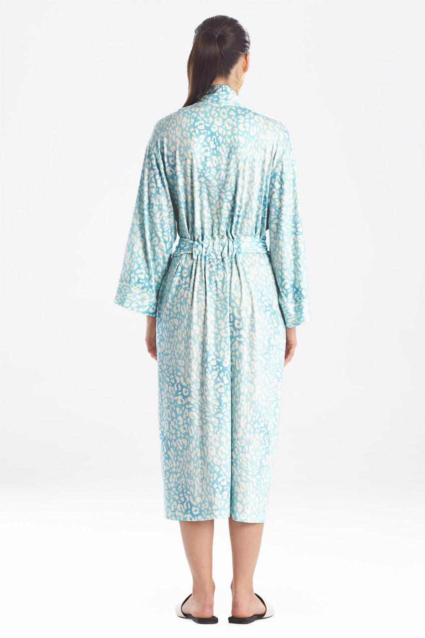 Natori Buy Misty Leopard Cozy Knit Robe in Aqua Mist Online