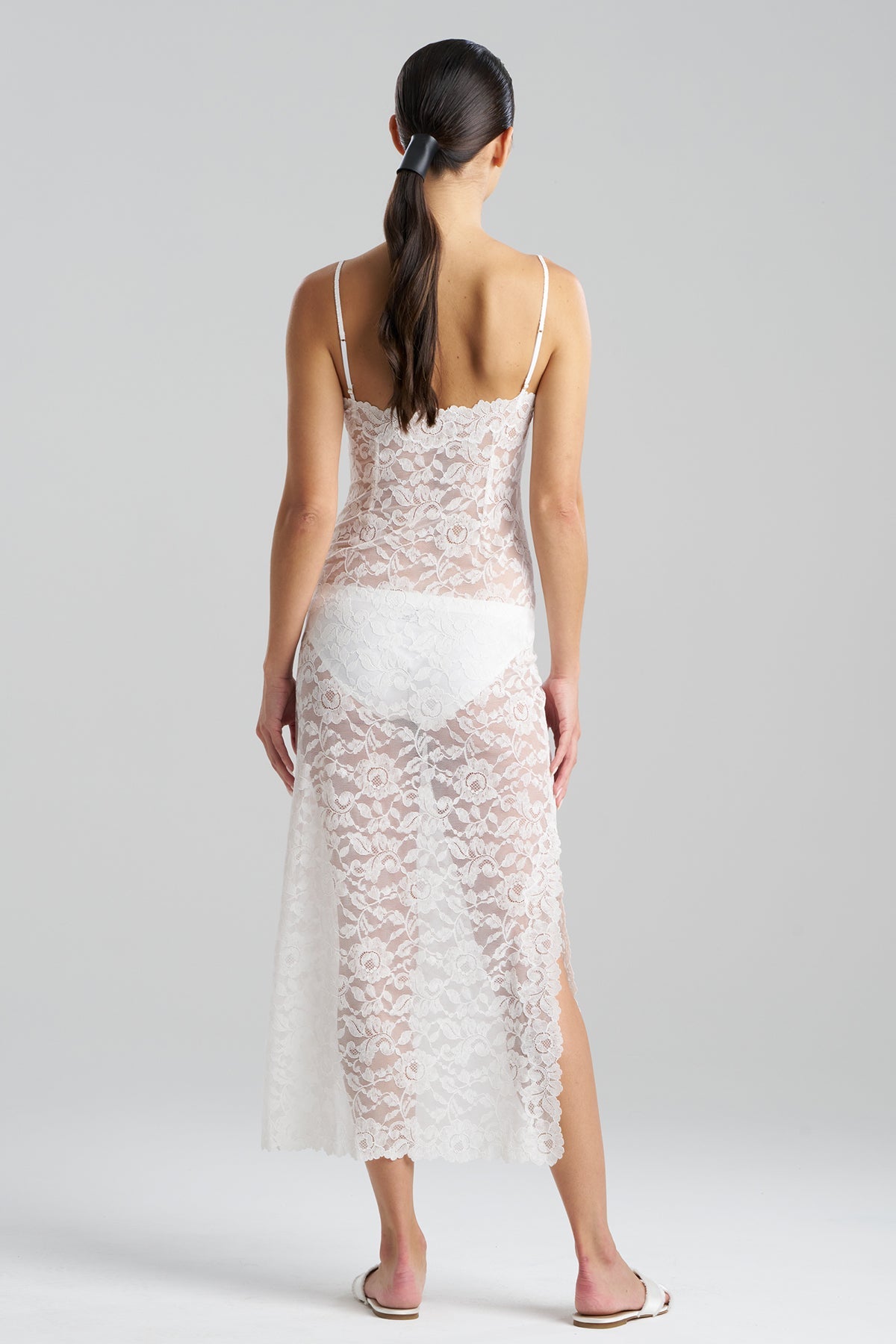 Natori Peony Allover Lace Slip Dress