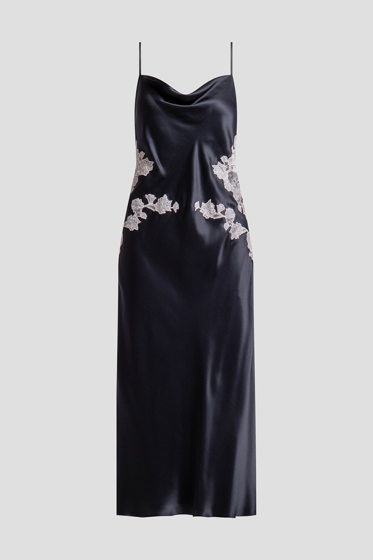 Natori Buy Lolita Lace Silk Gown in Black/Ecru Online