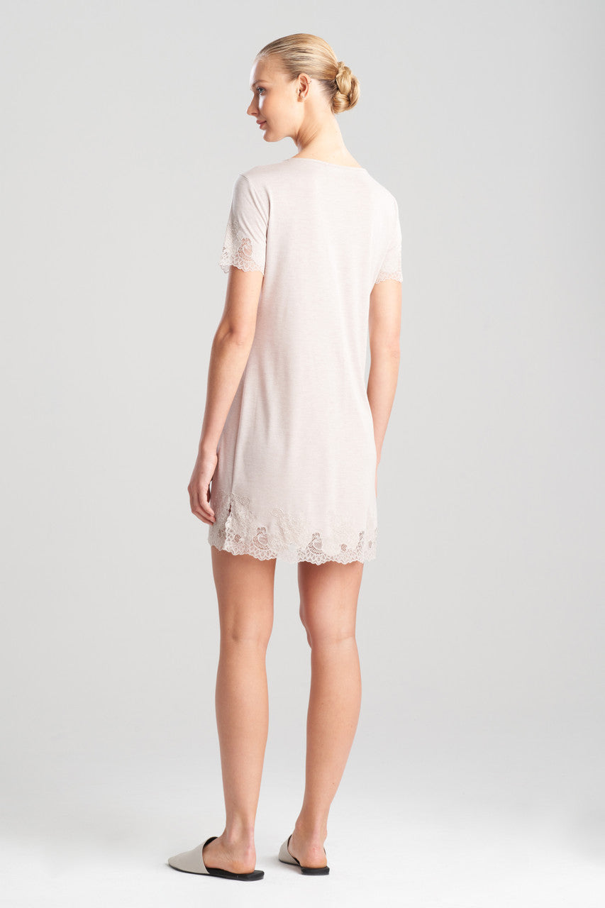 Natori Buy Luxe Shangri-La TENCEL™ Short Sleeve Sleepshirt in Heather Cashmere/Ivory Online