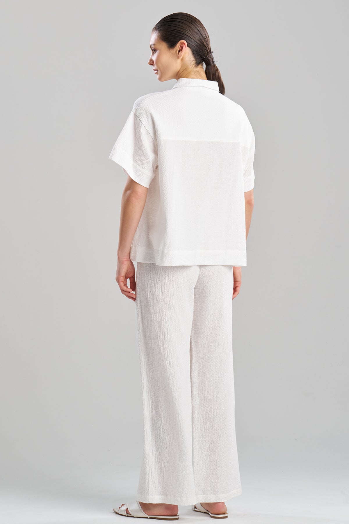 Natori Onsen Cotton Button Down Shirt