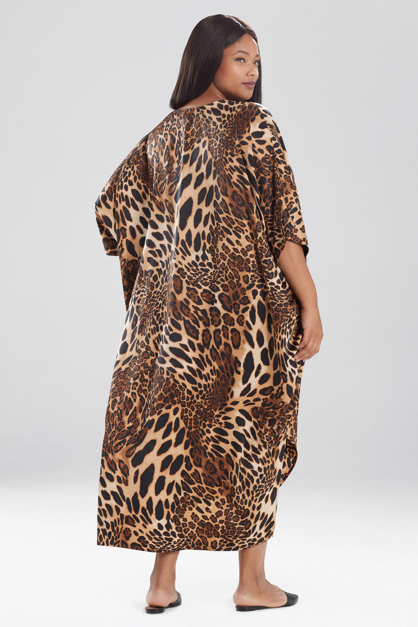 Natori Buy Luxe Leopard Zip Caftan in Chestnut Online