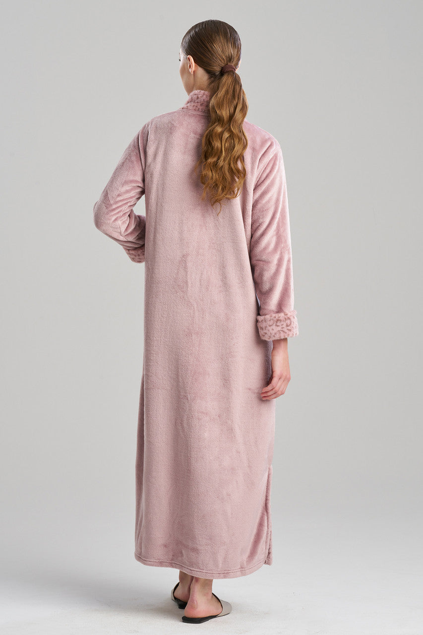 Natori Buy Plush Lynx Mandarin Zip Lounger in Nude Blush Online