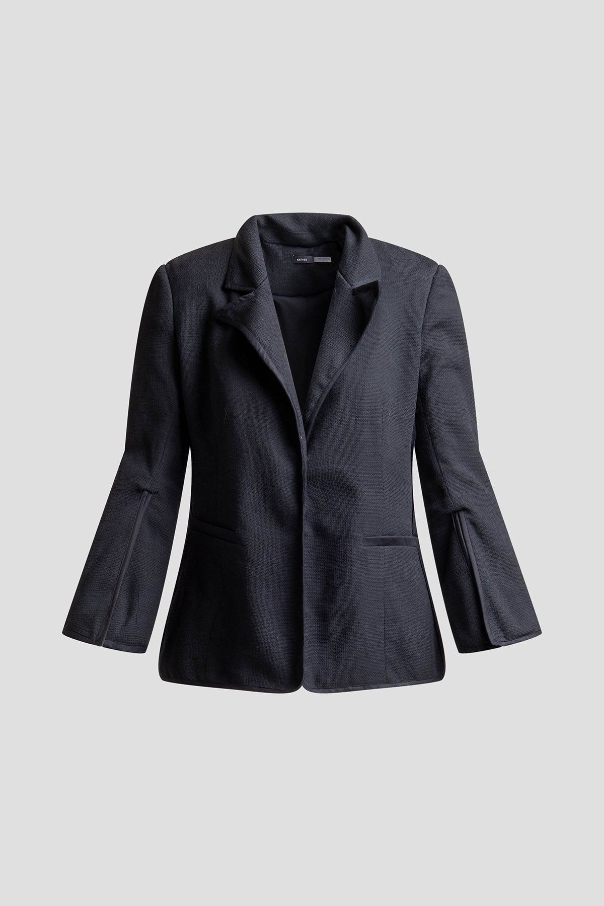 Natori Stretch Basketweave Cotton Slit Cuffed Jacket