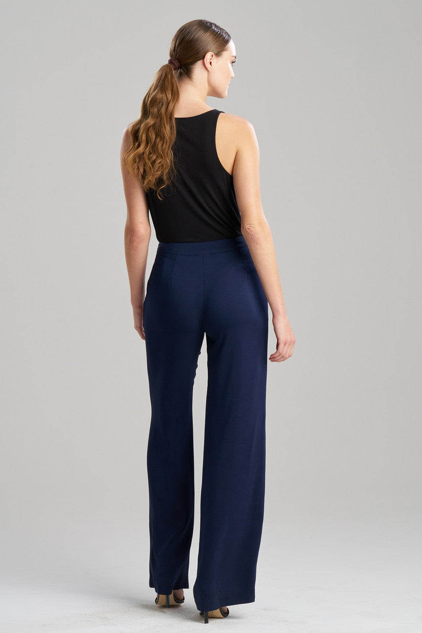 Natori Buy Stretch Crepe Straight Leg Pants in Midnight Navy Online