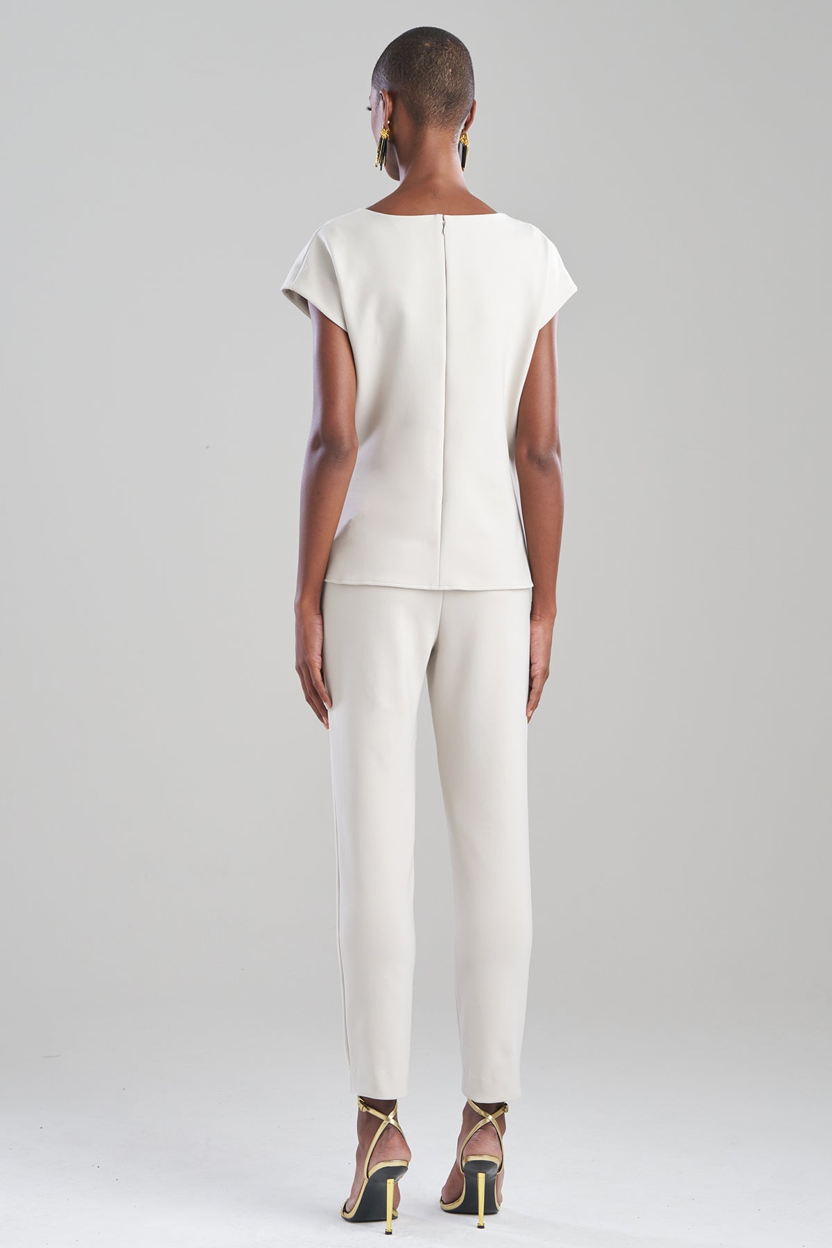 Natori Techno Crepe Drape Neck Top