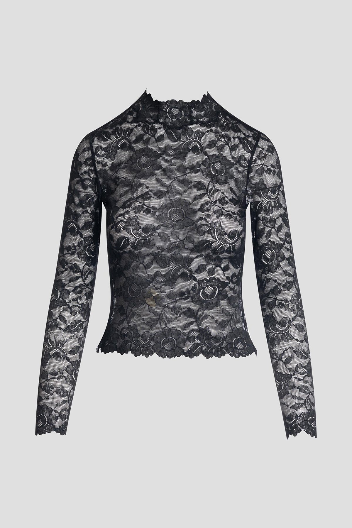 Natori Peony Allover Sheer Lace Top