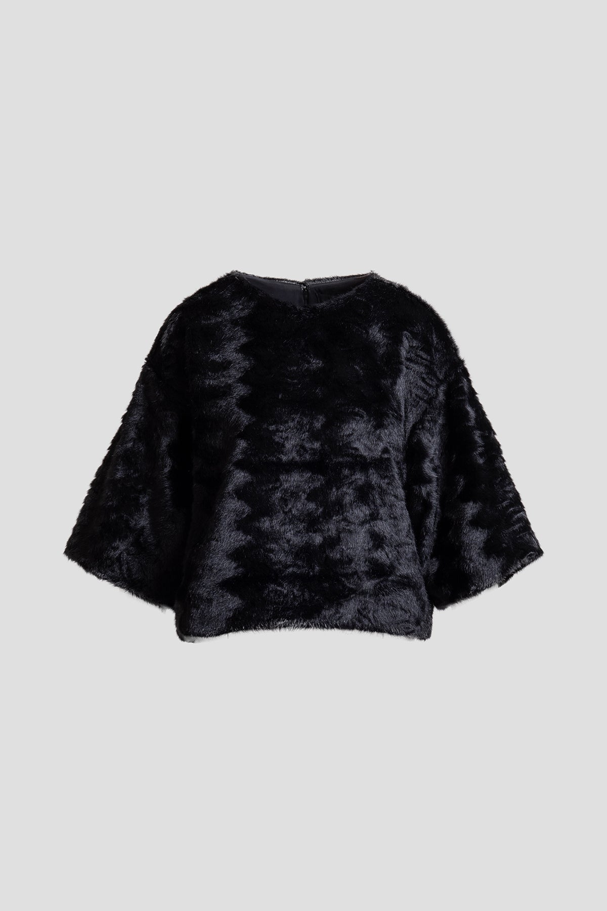 Natori Astrakhan Faux Fur T-Shirt Top