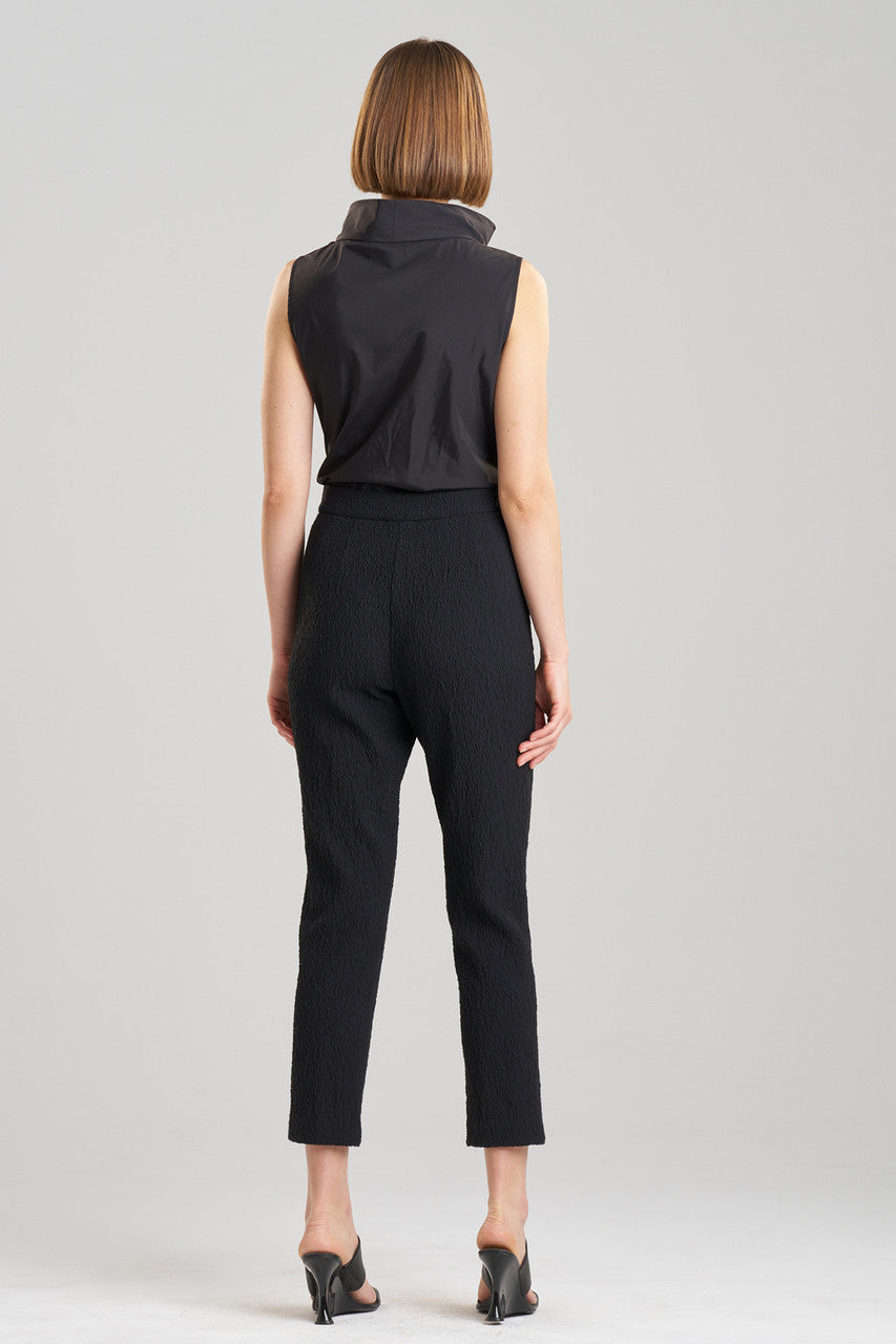 Natori Buy Stretch Texture Jacquard Ankle Pants in Black Online