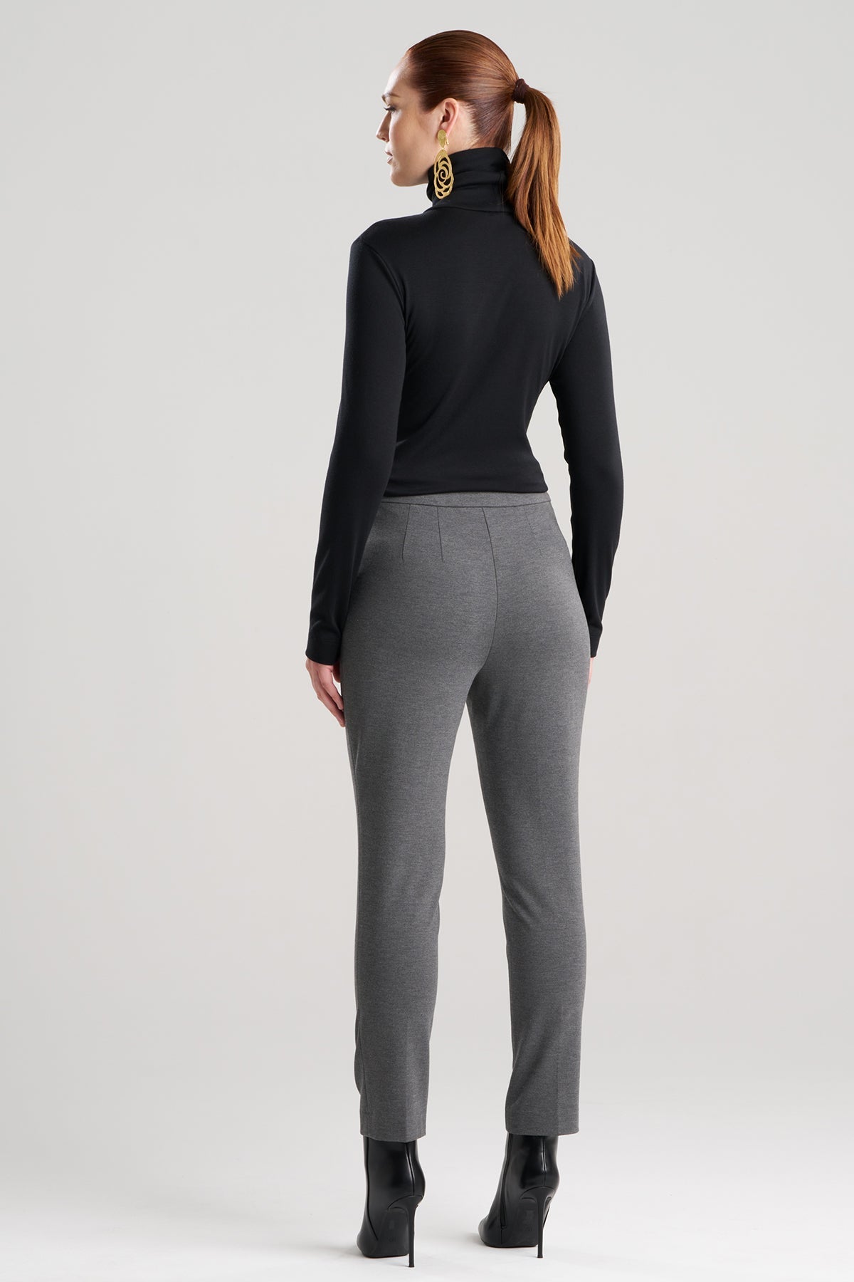 Natori Compact Knit Side Zip Ankle Pants