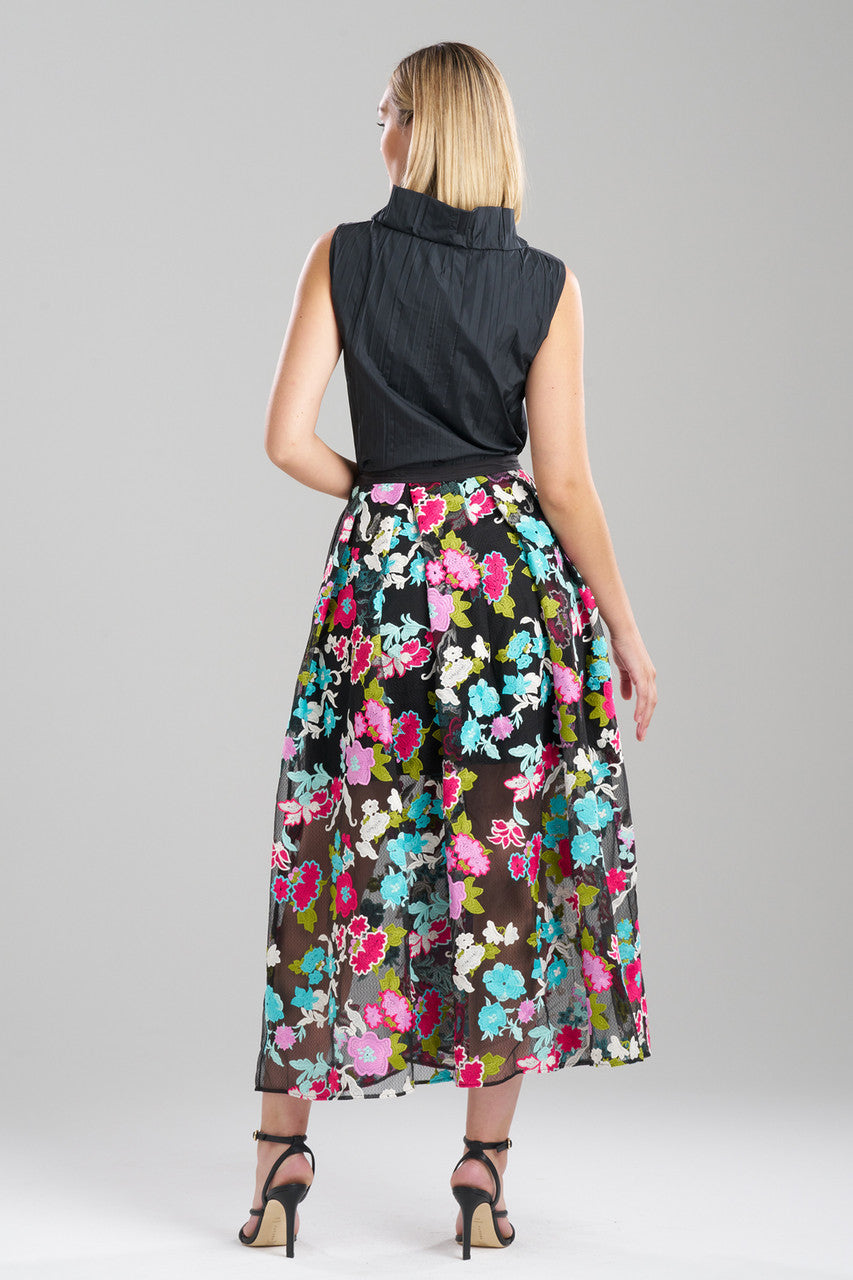 Natori Buy Tangier Embroidered Tulle Maxi Skirt in Black Multi Online