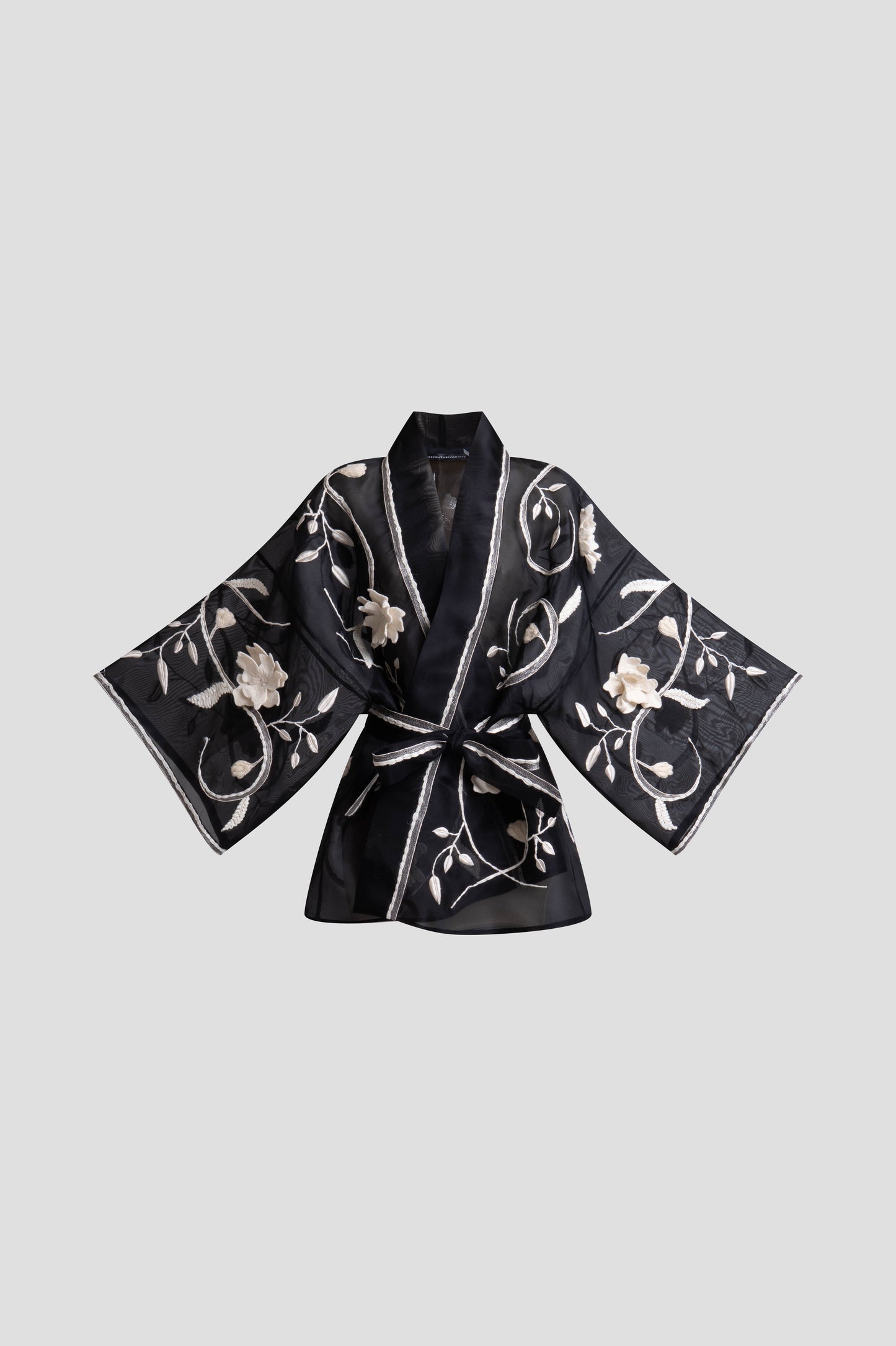 Natori Couture Silk Organza Embellished Jacket