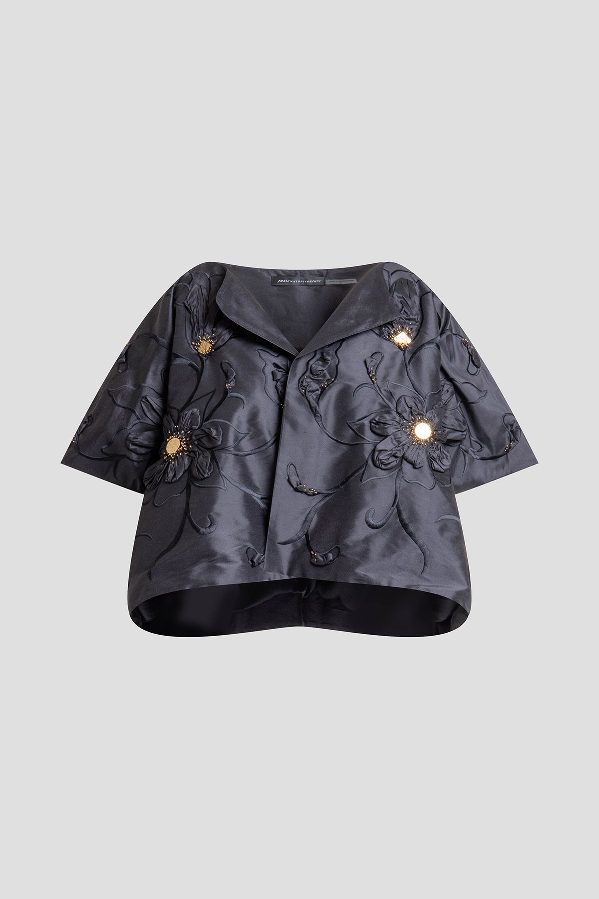 Natori Couture Silk Dupioni Embellished Short Jacket