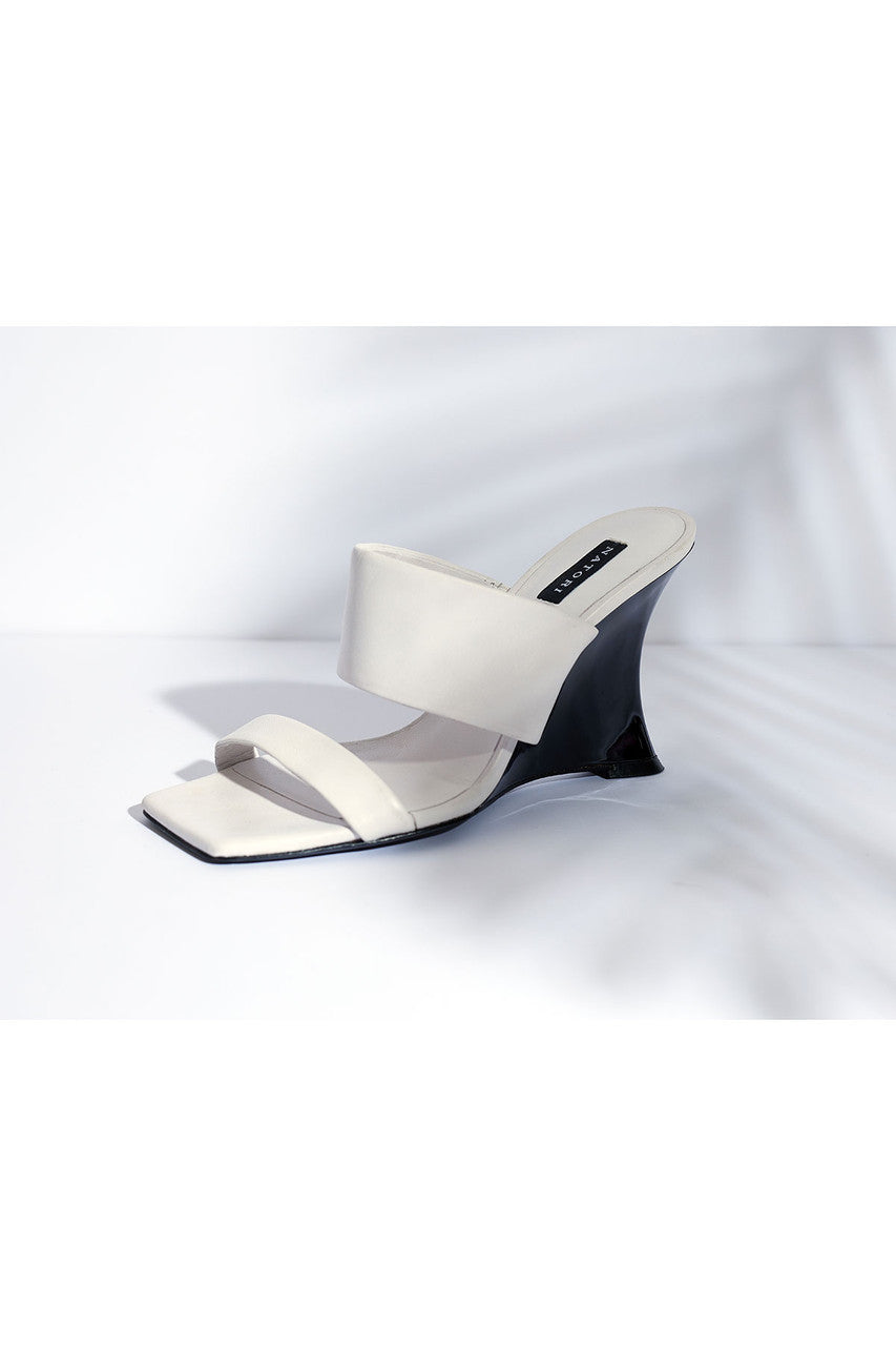 Natori Buy Balli High Wedge Slide Sandals in White Online