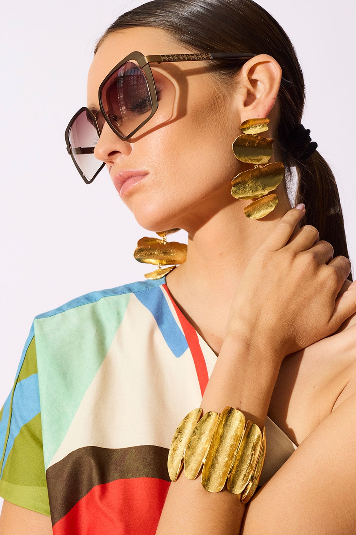 Natori Aurea Gold Plated Cuff Bracelet