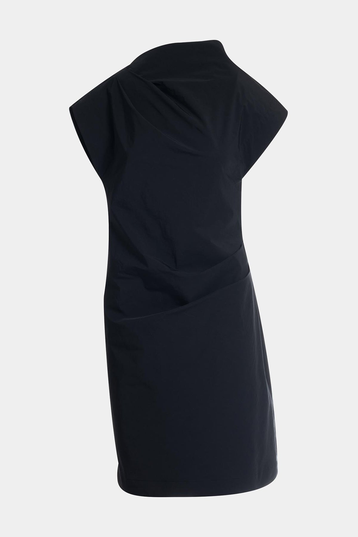 Natori Taffeta Asymmetric Draped Dress