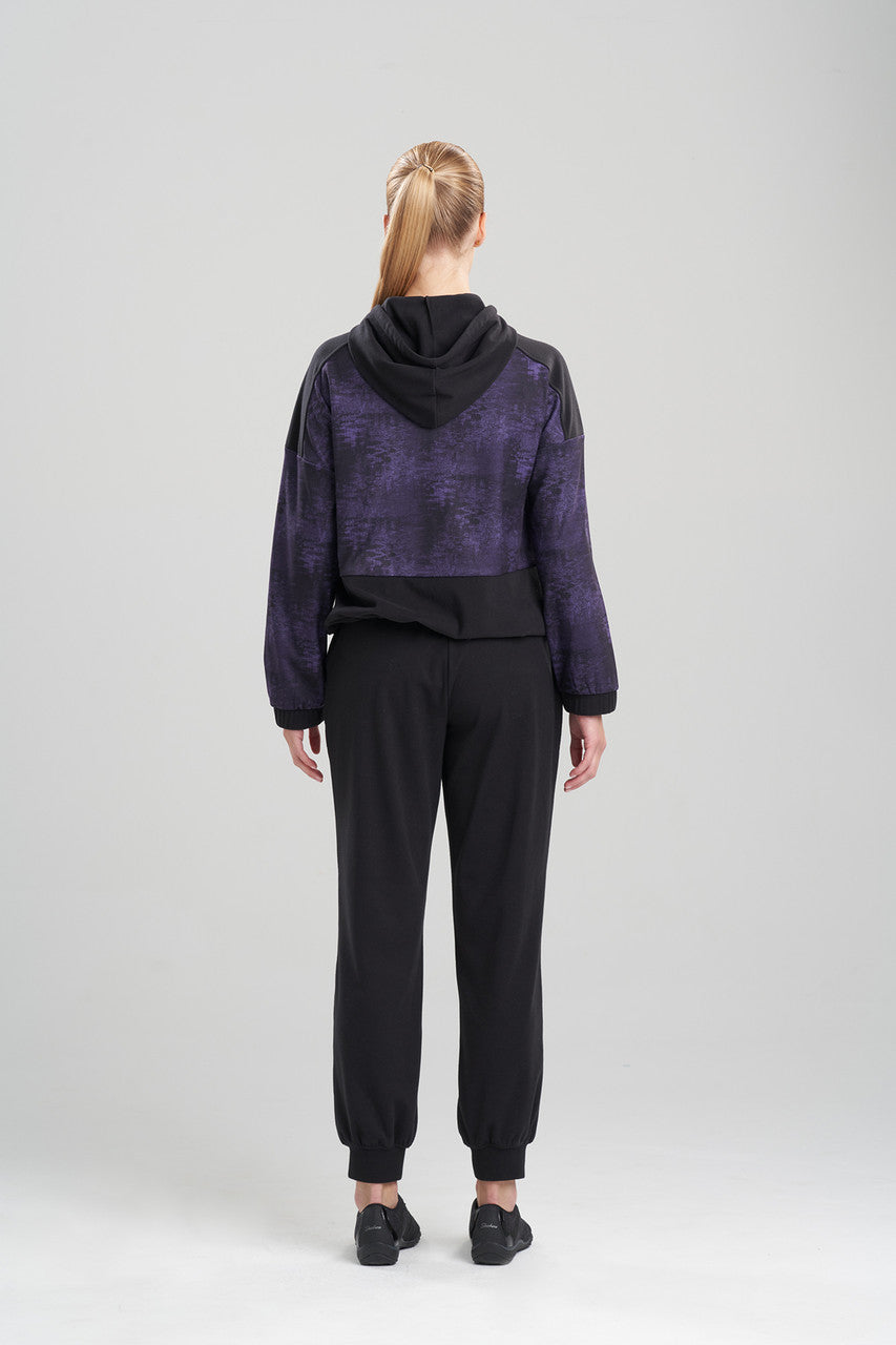 Natori Buy Interlocked Full Zip Hoodie in Purple Black Online