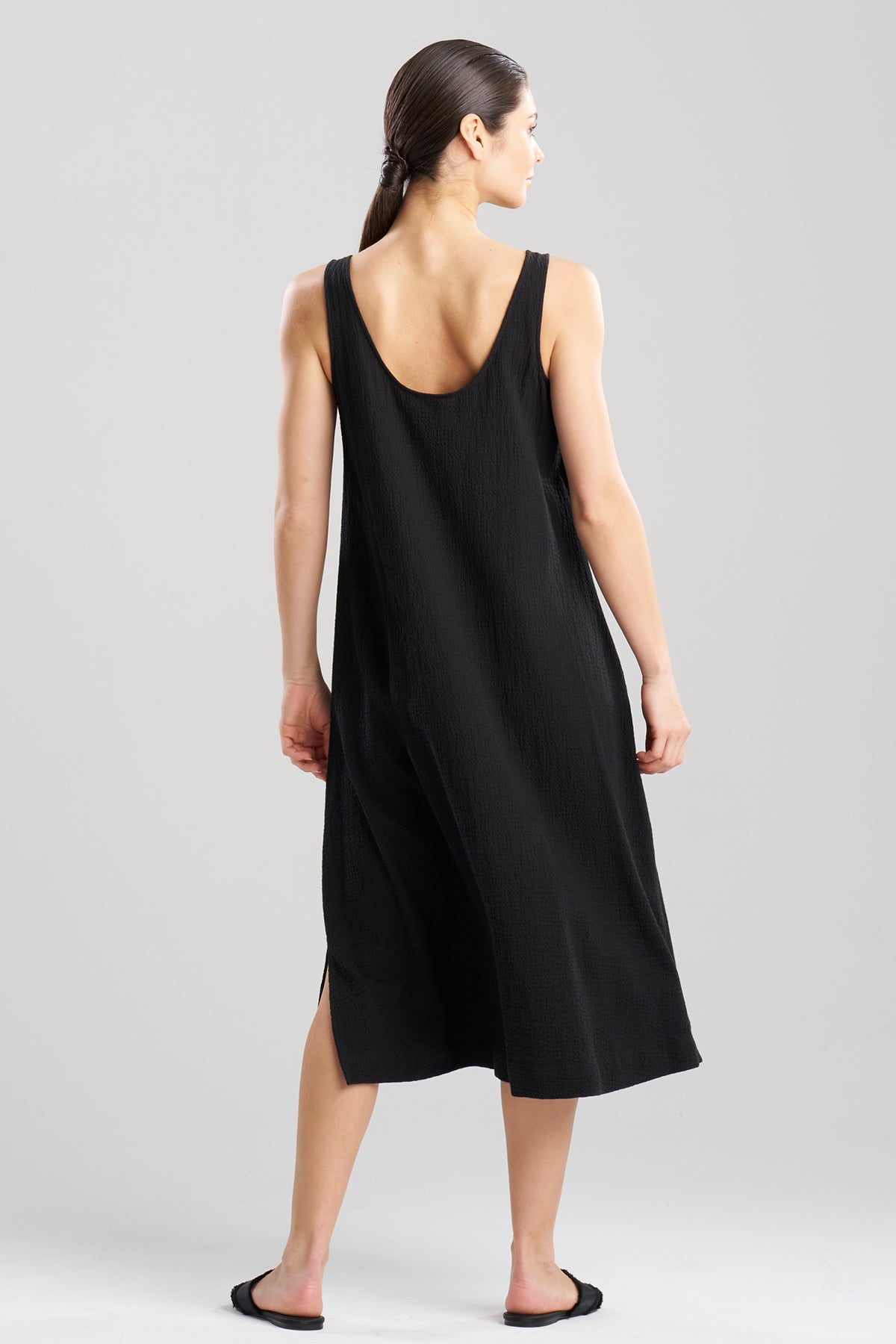 Natori Buy Onsen Cotton Tank Slip Dress in Black Online
