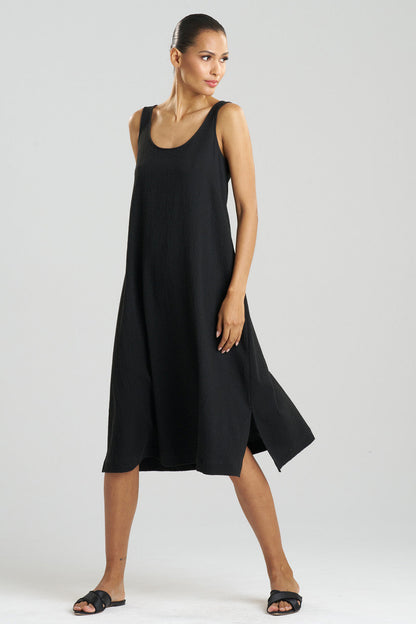 Natori Buy Onsen Cotton Tank Slip Dress in Black Online