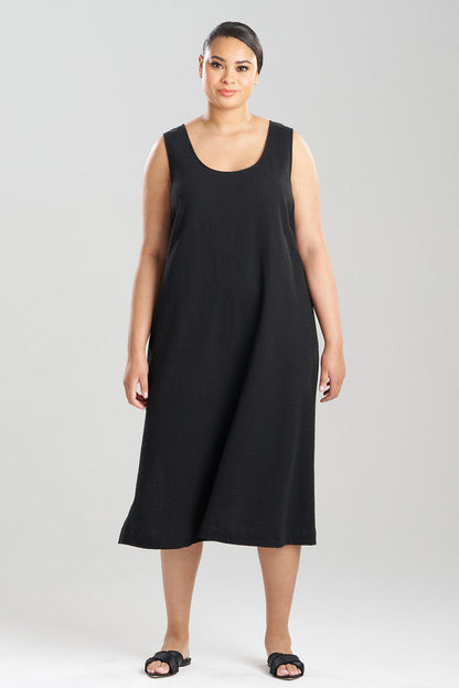 Natori Buy Onsen Cotton Tank Slip Dress in Black Online