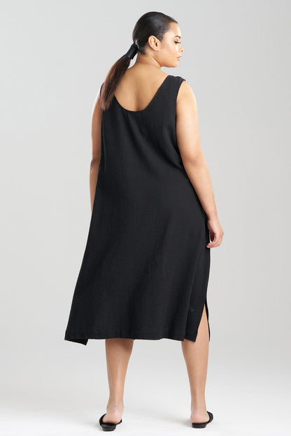 Natori Buy Onsen Cotton Tank Slip Dress in Black Online