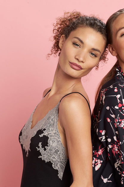 Natori Buy Luxe Shangri-La TENCEL™ Chemise in Black/Cocoon Online