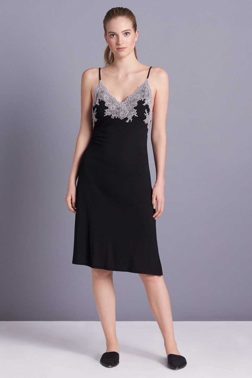 Natori Buy Luxe Shangri-La TENCEL™ Chemise in Black/Cocoon Online