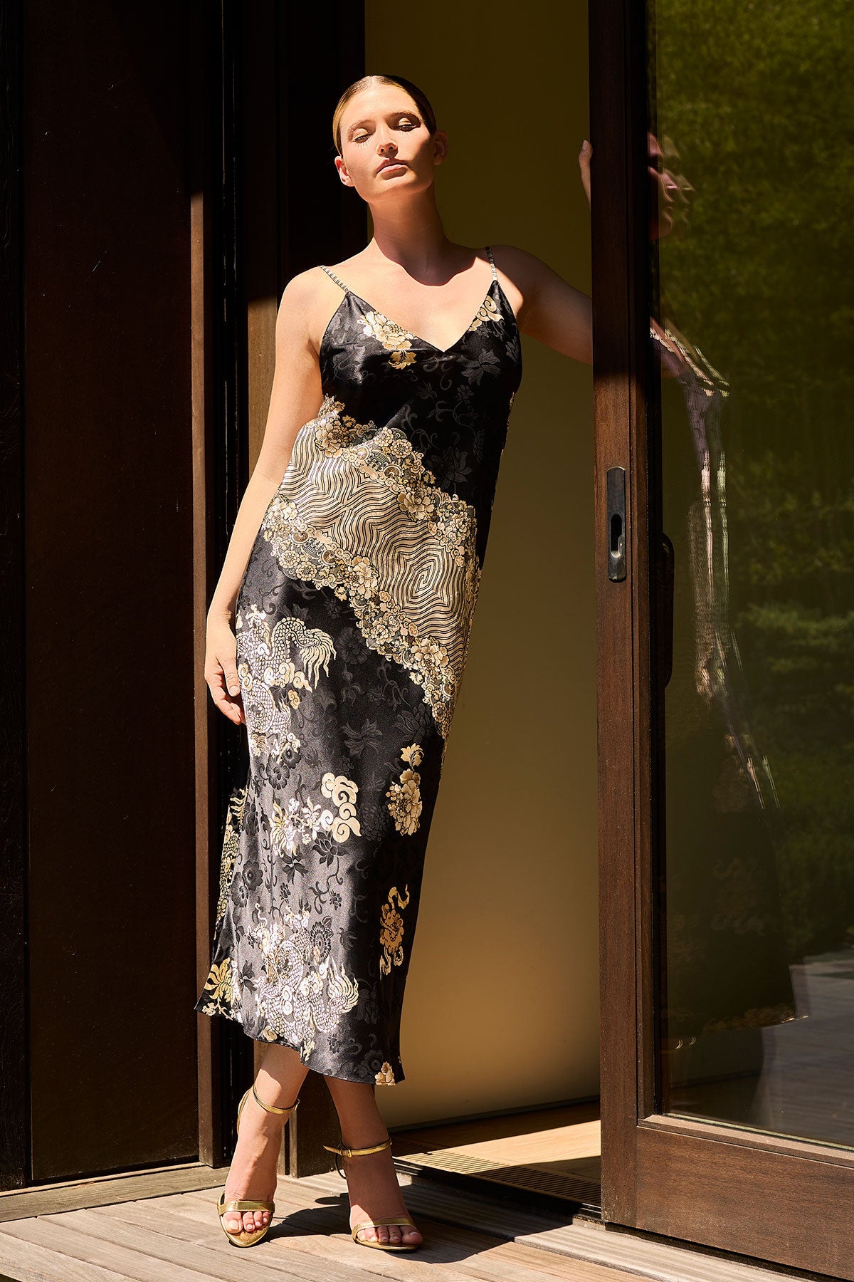 Natori Imperial Dragon Jacquard Slip Dress