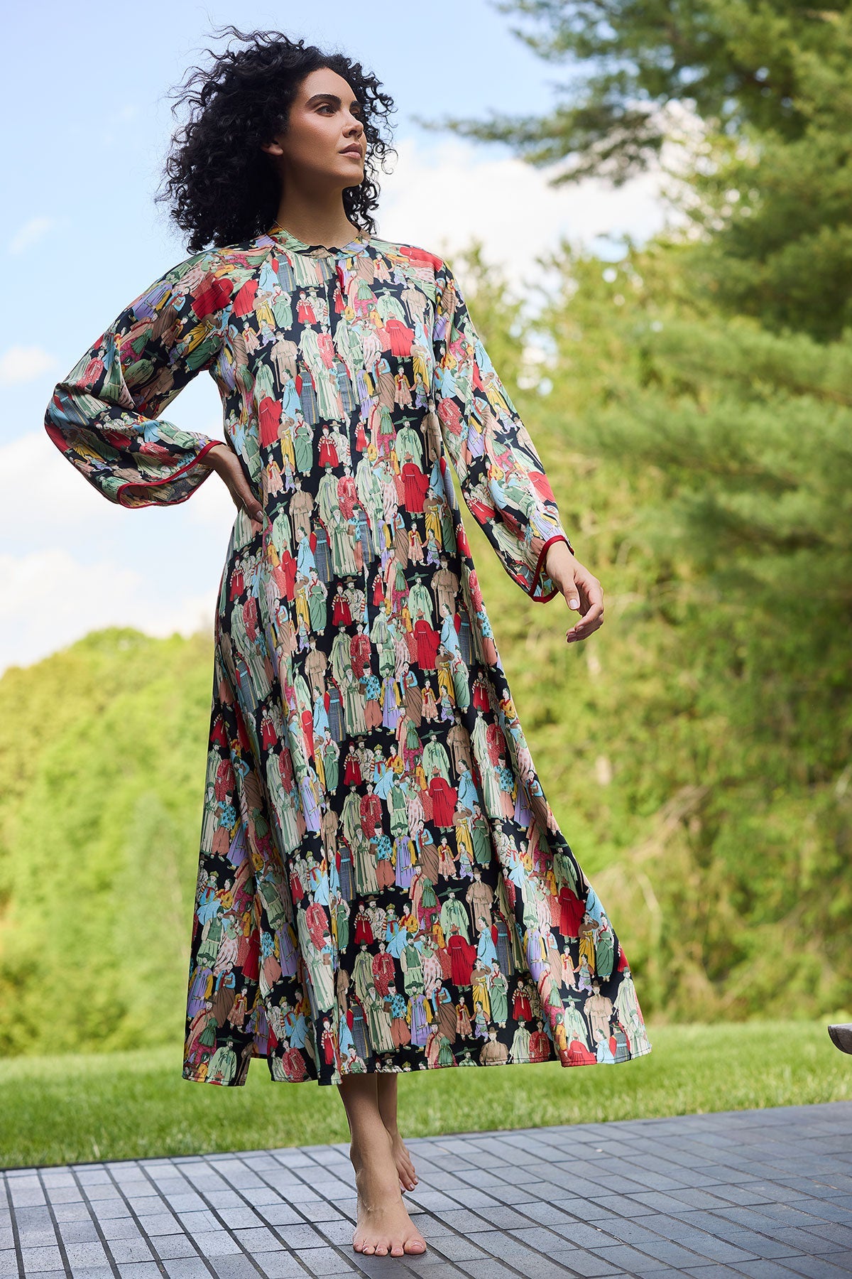 Natori Buy Dynasty Mandarin Zip Caftan in Black Online