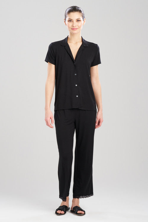 Natori Buy Feathers Essentials Lenzing™ Ecovero™ Viscose Lace Applique Trim PJ in Black Online