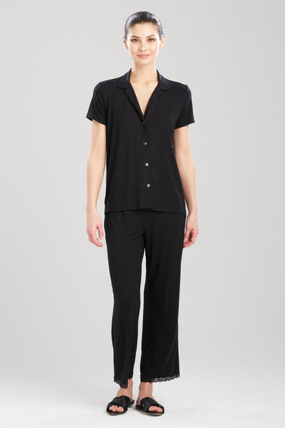 Natori Buy Feathers Essentials Lenzing™ Ecovero™ Viscose Lace Applique Trim PJ in Black Online