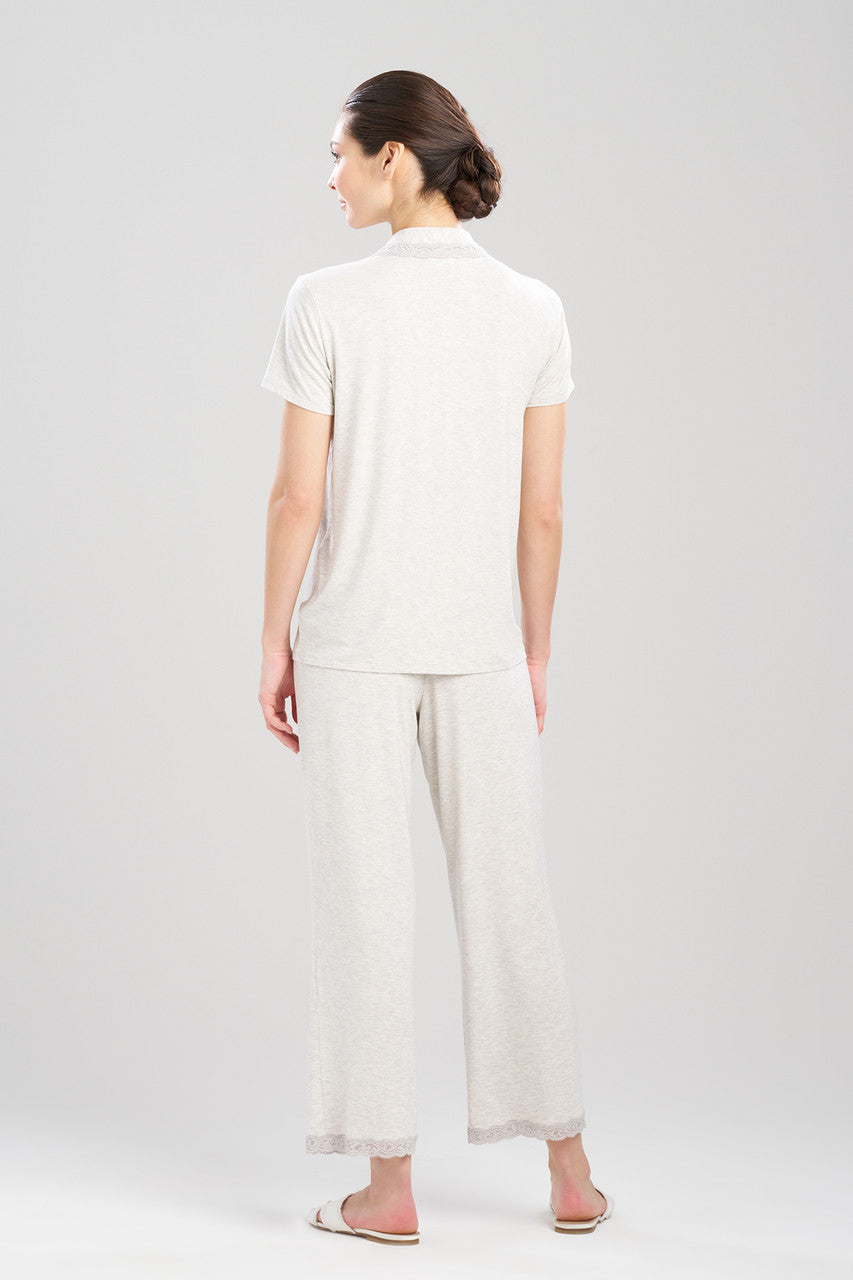 Natori Buy Feathers Essentials Lenzing™ Ecovero™ Viscose Lace Applique Trim PJ in Light Heather Grey Online