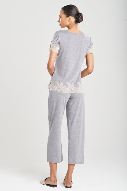 Natori Buy Luxe Shangri-La TENCEL™ Short Sleeve PJ Basics in Grey/Cocoon Online