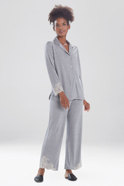Natori Buy Luxe Shangri-La TENCEL™ Long Sleeve Notch PJ in Grey Online