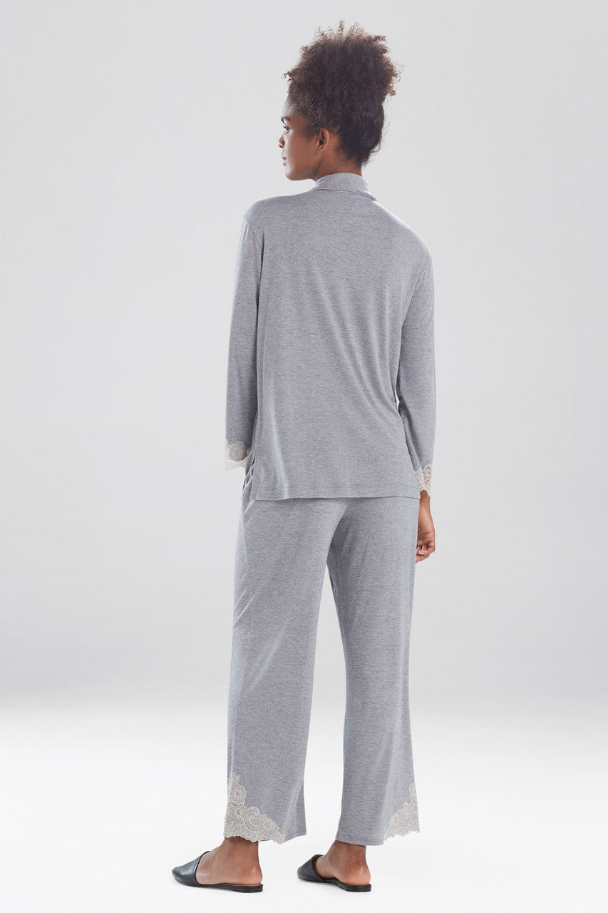 Natori Buy Luxe Shangri-La TENCEL™ Long Sleeve Notch PJ in Grey Online