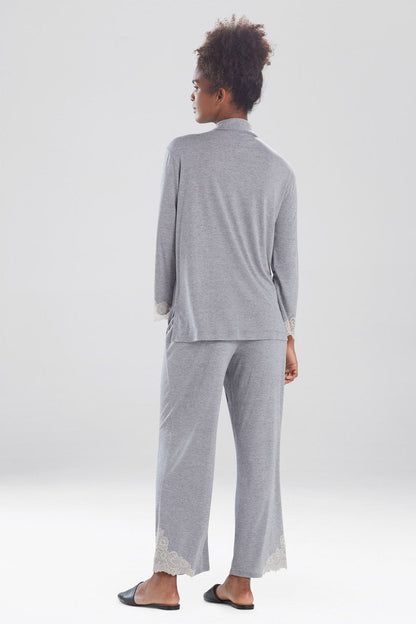 Natori Buy Luxe Shangri-La TENCEL™ Long Sleeve Notch PJ in Grey Online