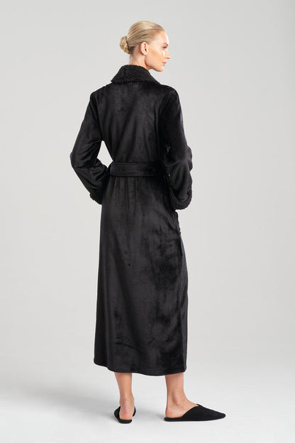 Natori Buy Plush Sherpa Robe in Black Online