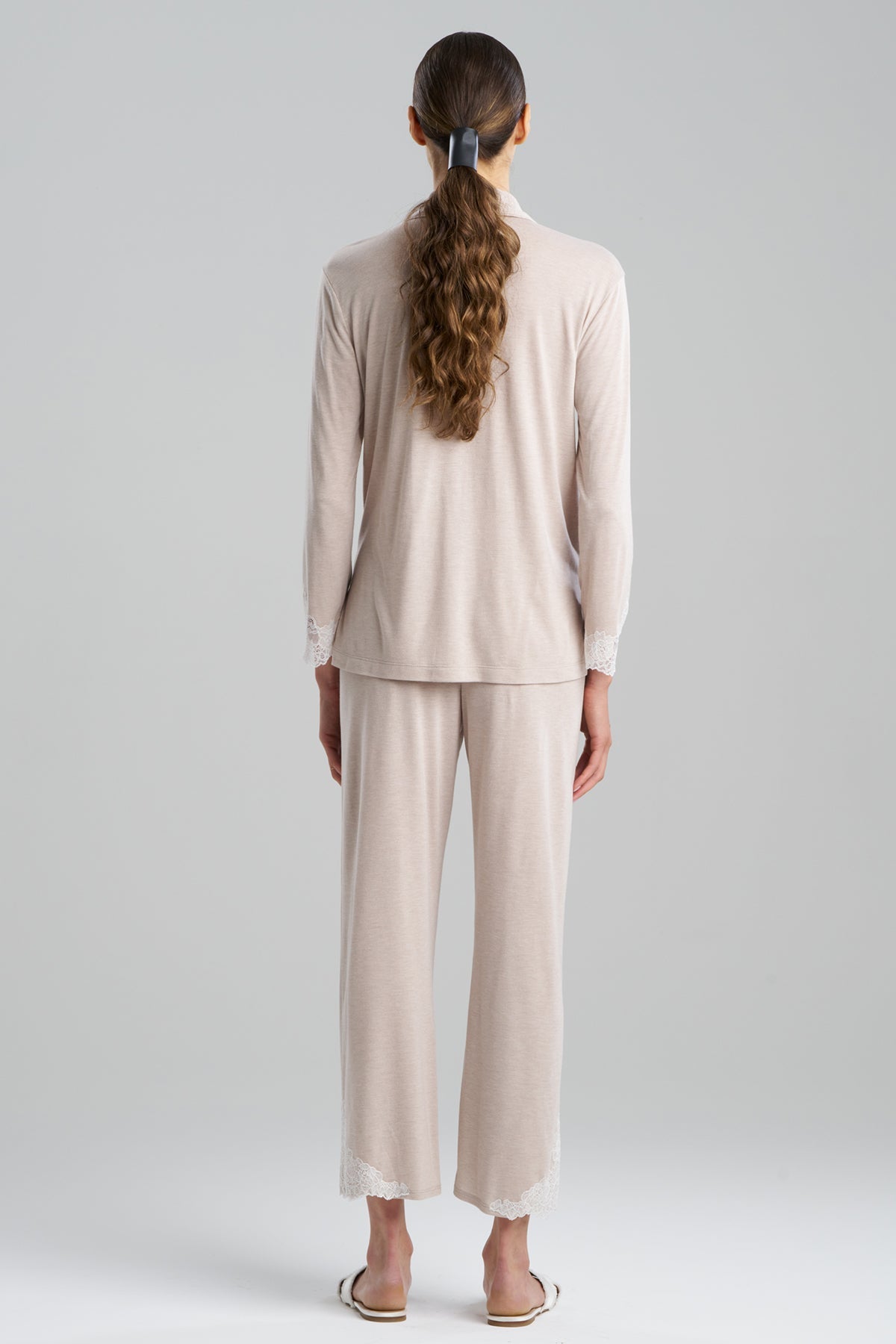 Natori Buy Luxe Shangri-La TENCEL™ Long Sleeve Notch PJ in Heather Cashmere Online